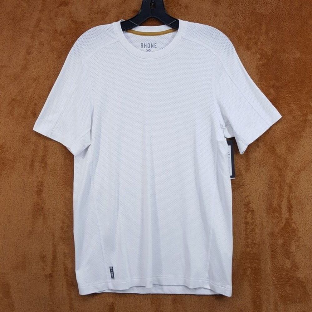 RHONE Shirt Mens Small White Pullover Crew Active Stretch INVICTUS Training